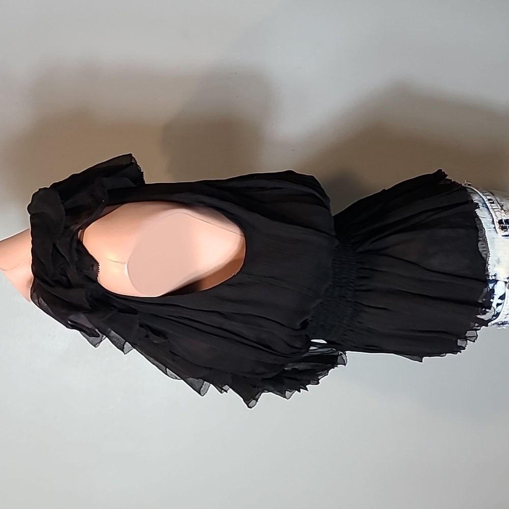ROBBI‎ & NIKKI Sheer Silk Ruffle Top Vintage Victorian Y2K Size Small Fairy Goth - Picture 5 of 10